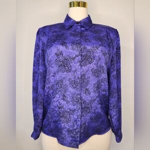 Vintage Inner Visions Royal Purple Button Up Shirt